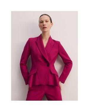 The Fold Merida Sculpt Stretch Crepe Blazer - Pink