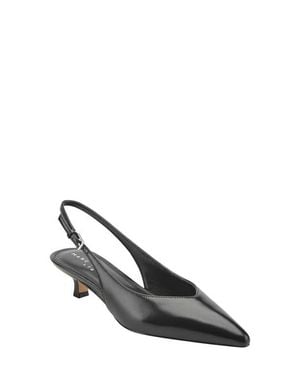 Marc Fisher Luciey Slingback Pointed Toe Kitten Heel Pump - Black