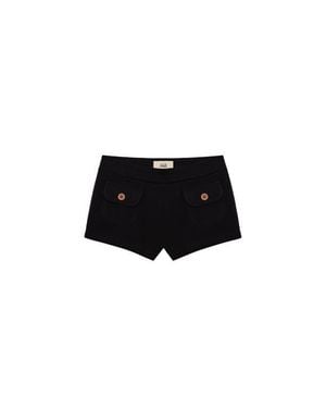 Oddli Button Mini Shorts - Black