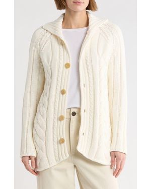 Frank & Eileen Cotswolds Cable Stitch Cotton Cardigan - Natural