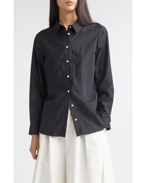 Partow Bryant Nylon & Silk Button-Up Shirt - Black