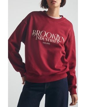 Brooklyn Industries Logo Crewneck Sweatshirt - Red
