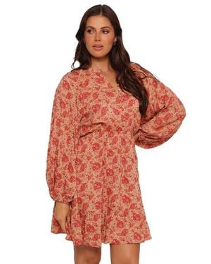 Petal & Pup Marti Floral Long Sleeve Minidress - Red