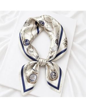SILKSILKY Pure Silk Printed Square Scarf For - Multicolor
