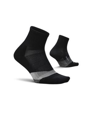 Feetures Elite Light Cushion Quarter Solid Sport Sock With Targeted Compression - Black