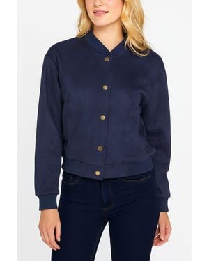 Bishop + Young Chelsea Faux Suede Bomber - Blue