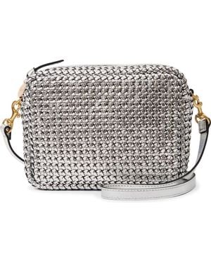 Clare V. Midi Sac Woven Crossbody Bag - Metallic