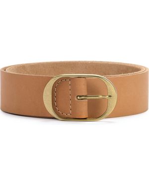 EZRA ARTHUR Oval Buckle Leather Belt 45Mm - Brown