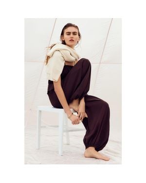 H&M Ruffle-Trimmed Bandeau Jumpsuit - Purple