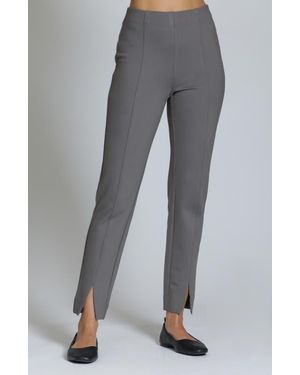 Apny Split Hem Pull-On Crop Slim Pants - Gray