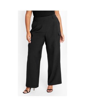 City Chic Karter Wide Leg Cargo Pants - Black