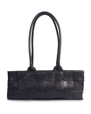 Mandrn Woven Leather Shoulder Bag - Black