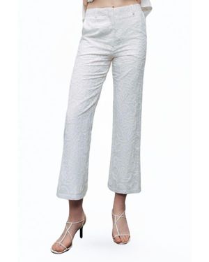 Nocturne Embroidered Bootcut Pants - Gray