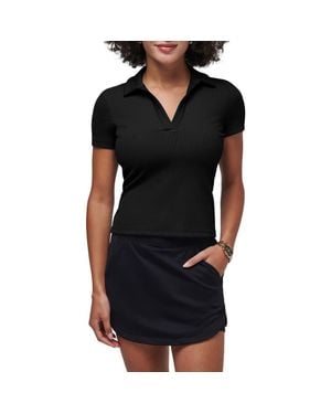 Travis Mathew Moveknit Rib V-Neck Polo - Black