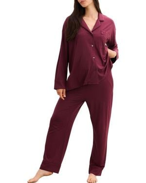 Hatch Collection The Ultra Soft Jersey Pj Set - Red