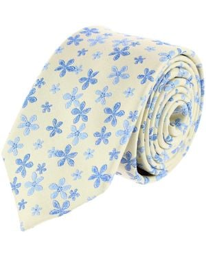 Trafalgar Boy's Weldon Floral Silk Novelty Necktie - Blue