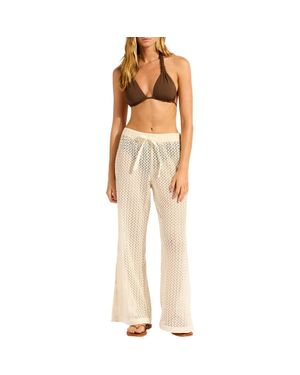 Seafolly Side Split Cover-Up Pants - Natural