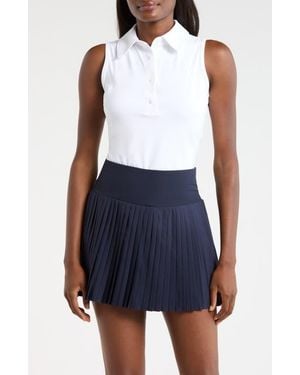 Mpg Cloud Club Sleeveless Polo Top - White