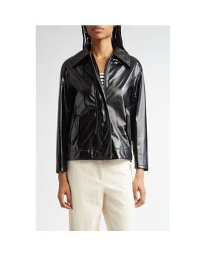 Akris Punto Lacquered Faux Leather Jacket - Black