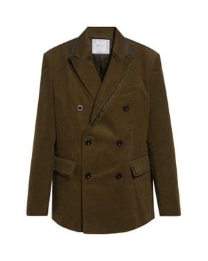 Sacai Double Breasted Corduroy Jacket - Green