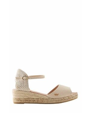 VISCATA Cavall Canvas Espadrille Sandal Wedges - Natural
