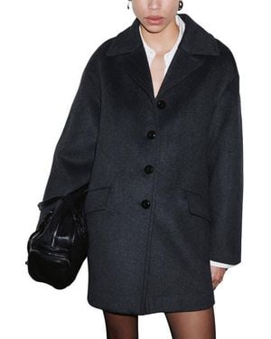 Mango Wool Blend Coat - Blue