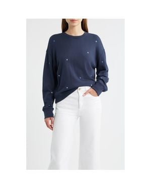Rails Ramona Star Embroidered Crewneck Sweatshirt - Blue
