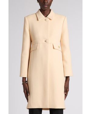 Valentino Garavani Wool Crepe Coat - Natural
