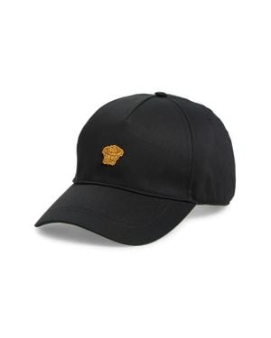 Versace Medusa Embroidered Cotton Drill Adjustable Baseball Cap - Black