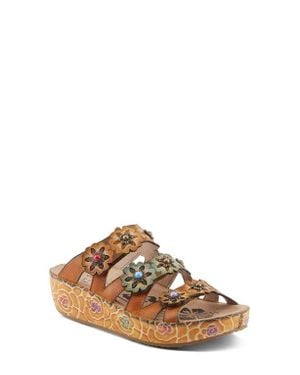 Spring Step Cuddlecake Platform Wedge Slide Sandal - Brown