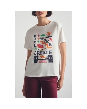 Brooklyn Industries Live Work Create Graphic T-Shirt - Gray
