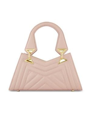 Mac Duggal Angular Quilted Napa Leather Handbag - Pink