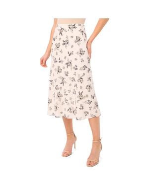 Cece Bias Cut Satin Midi Skirt - Pink