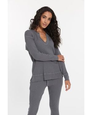 LEIMERE Cabo Split Neck Top - Black