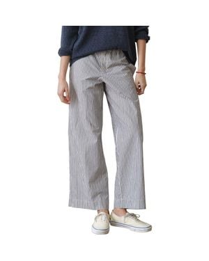Marine Layer Stripe Pima Cotton Boxer Pants - Gray
