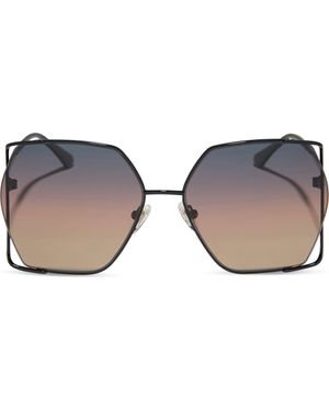 DIFF Donna Iv 61Mm Gradient Polarized Square Sunglasses - Brown