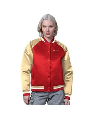Starter San Francisco 49Ers Satin Full-Snap Vintage Varsity Jacket - Red