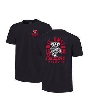 Image One Youth Wisconsin Badgers Comfort Colors Mascot Overlay T-Shirt - Black