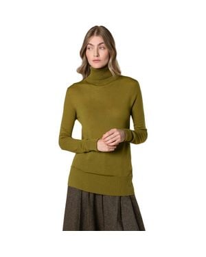 Celtic & Co. British Merino Turtle Neck Sweater - Green