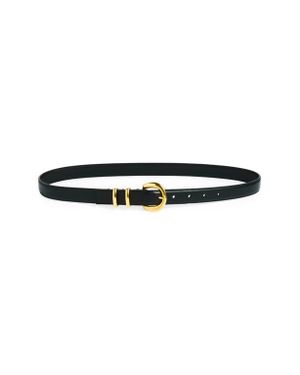 Altuzarra Round Buckle Leather Belt - Black