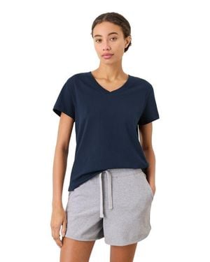 Pact Organic Cotton Softspun Essential V-Neck Tee - Blue