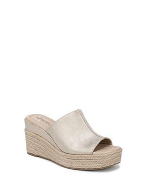 LifeStride Haute Espadrille Platform Wedge Slide Sandal - White