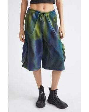 Collina Strada Charcoal Cargo Sweat Shorts - Blue