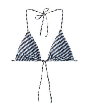 Mango Stripe Triangle Bikini Top - Blue