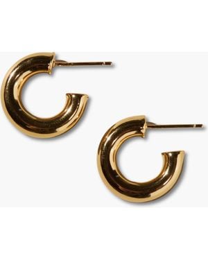 Nickel & Suede Hollow Statement Hoop Earrings - Metallic