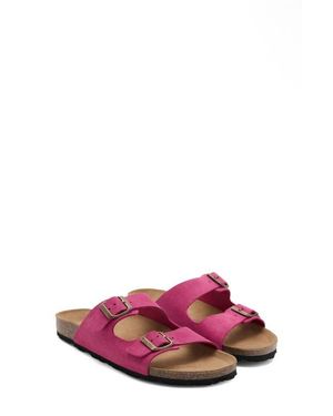 Mango Double Buckle Slide Sandal - Pink