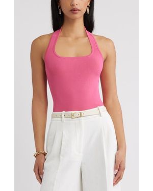 Open Edit Sweater Halter Top - Red