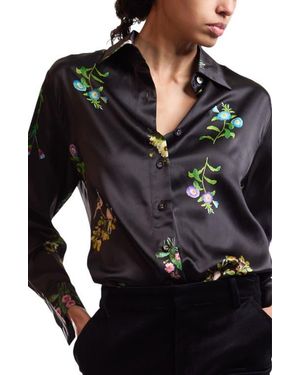 Cynthia Rowley Collectible Silk Blouse - Black
