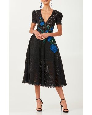 HELSI Amy Embroidered Lace Midi Dress - Black