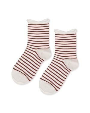 Hansel From Basel Nautical Stripe Crew Socks - White
